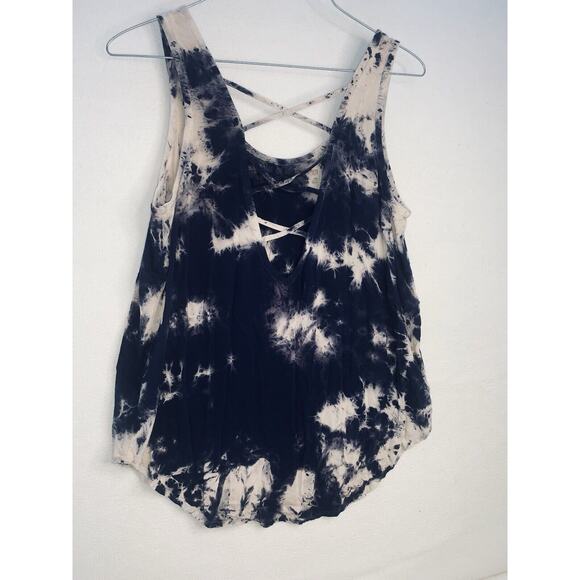 Sz S Forever 21 Tie Dye Top Tank Lattice Back Studs Neckline Boho Hippy Top EUC - Picture 5 of 14